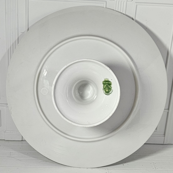 Vintage 12” JKW Western Germany Fine Porcelain Pedestal Cake Stand Footed - Picture 3 of 6